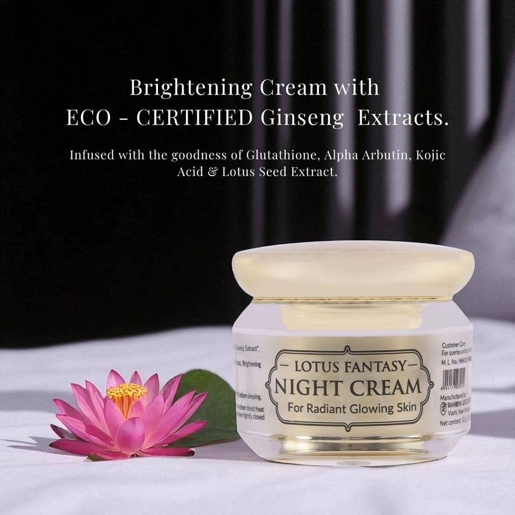 Revite NOURISHMENTS Lotus Fantasy Night Cream Eco-Certified Ginseng Extract, Lotus Seed Extract 50gm