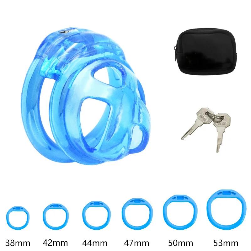 Male Soft Spiked Chastity Cage with 4 Size Silicone Rings Penis Restraint Lock Sissy Cock Cage Urethral Chastity Adult Sex Toys