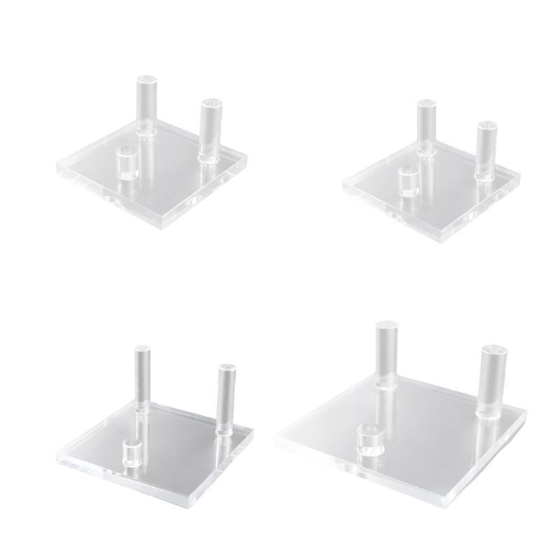Multipurpose Round/Square Base Acrylic Easel Stand for Crystal Fossils Transparent Collectible Mineral Display Rack
