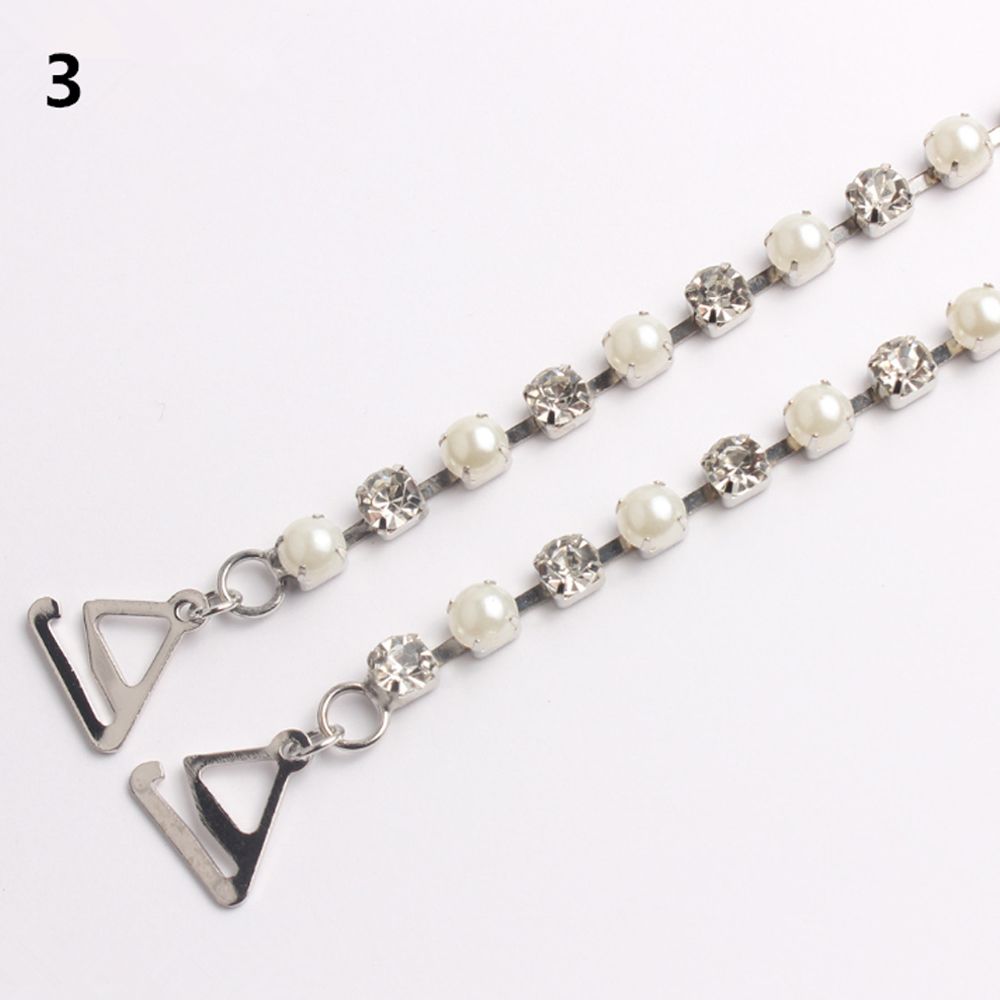 Fashion Rhinestone Crystal Silver Plated Bra Straps Metallic Bra Shoulder Lingerie Accessories