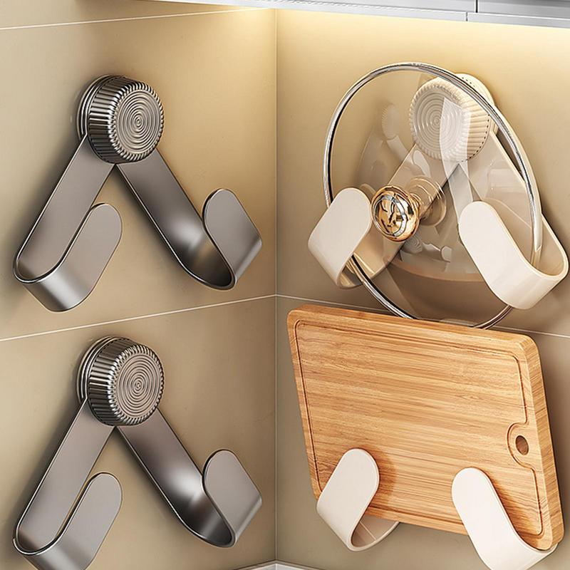 Suction Cup Rotating Pot Lid Rack Chopping Board Cutting Board Hooks Kitchen Multifunctional Nail-free Wall Mounted Shelves