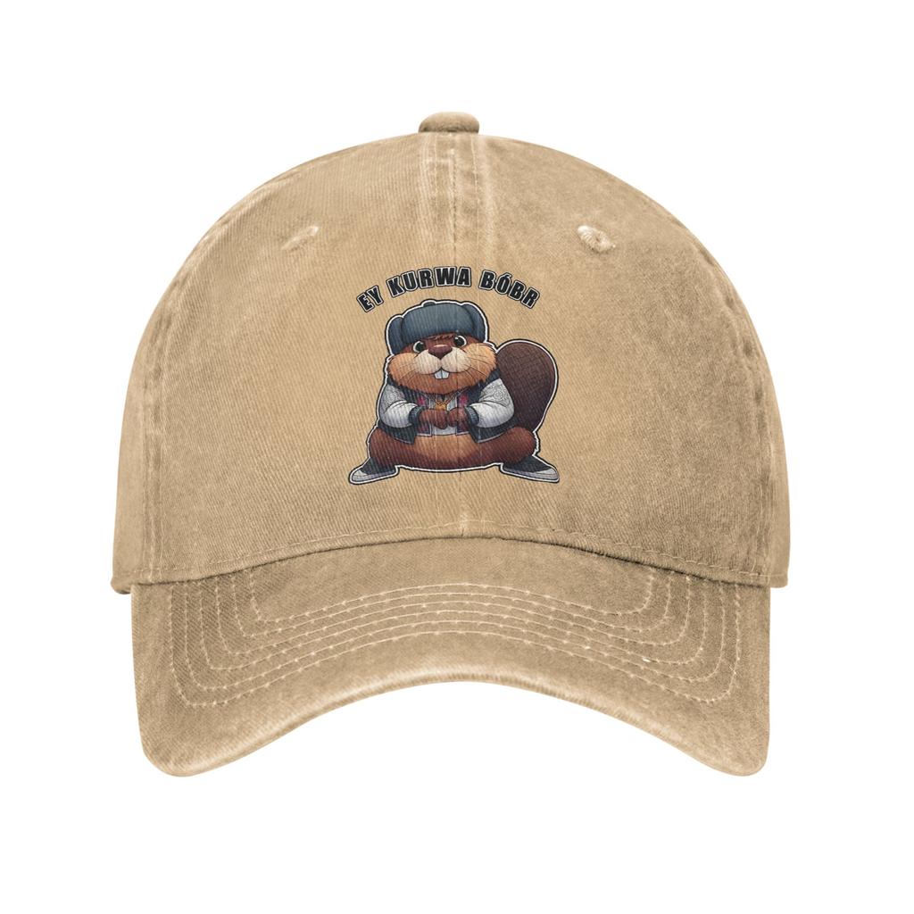 Vintage Bobr Kurwa Baseball Cap for Unisex Women Distressed Denim Snapback Cap Bober Outdoor Activities Adjustable Caps Hat
