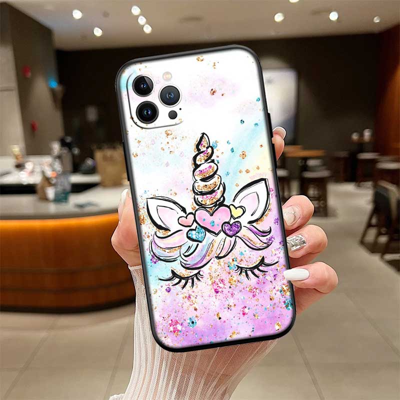 RE17 Cartoon Unicorn Phone Case for Samsung Galaxy S20 S21 S22 Ultra FE + Plus A21S A22 A24 A25 A26 A30 A30S A31