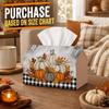 1pc Rustic Autumn Harvest Tissue Box with Pumpkin Foliage Plant Element- Napkin Storage Organizer for Kitchen,Car,Elegant Decorative Box,Purpose for L