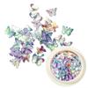 50Pcs/box Wood Pulp 3D Butterfly Flower Nail Sequins Flakes Slices Nail Art Decorations Accessories