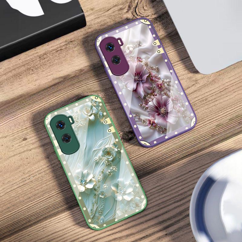 Коробка Розовые Цветы Для Honor 200 90 8X 9X Pro Lite P50 P40 Nova 10 11i P60 Magic4 6 Mate 20 50 Закаленное Стекло Чехол Для Телефона