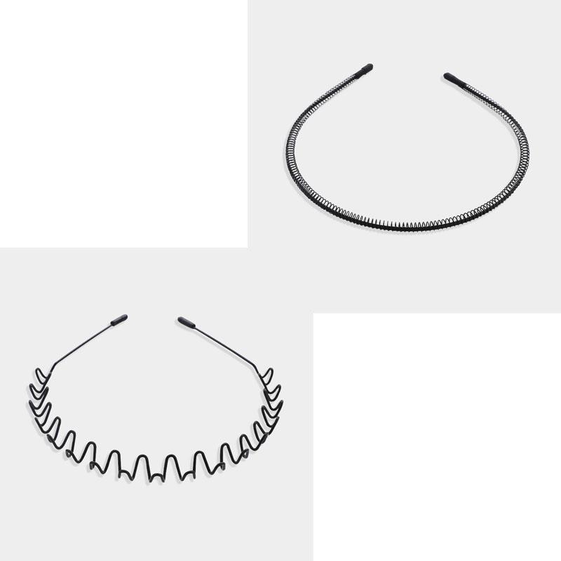 1/2/3Pcs Metal Wavy Headband Men Women Sport Face Washing Unisex Hair Hoop Non Slip Hairband Bangs Holder Braids Styling Tools