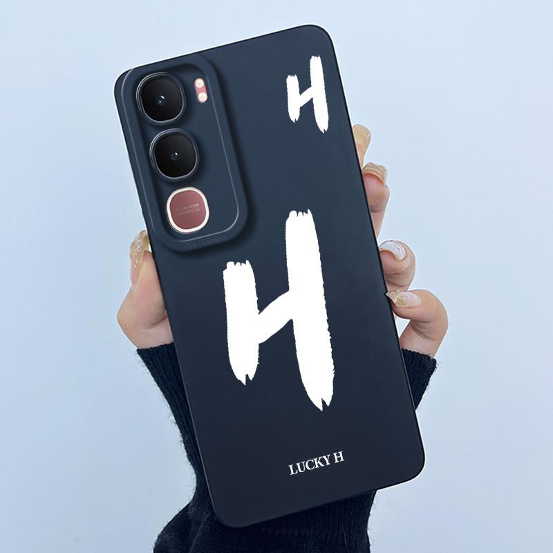 For Vivo Y21d Case Cover Lucky Initial Letter Silicone Soft Matte Phone Bumper for Vivo Y21d Y 21d VivoY21d 4G 5G 2025 Casing