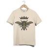 Royal Bee Crown T-Shirt Unisex Embroidery Style Insect Queen Boho Nature Graphic