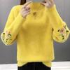 Sweater for Women Autumn Winter Thickened Pullover Warm Knitted Stretchy Long Sleeve Oversize Jumper Tops