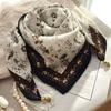 Warm Square Scarf, Magnetic Buckle, Triangle Silk Scarf, Cotton Scarf, Women's Spring, Autumn and Winter, Western Style Scarf, All-match Temperament