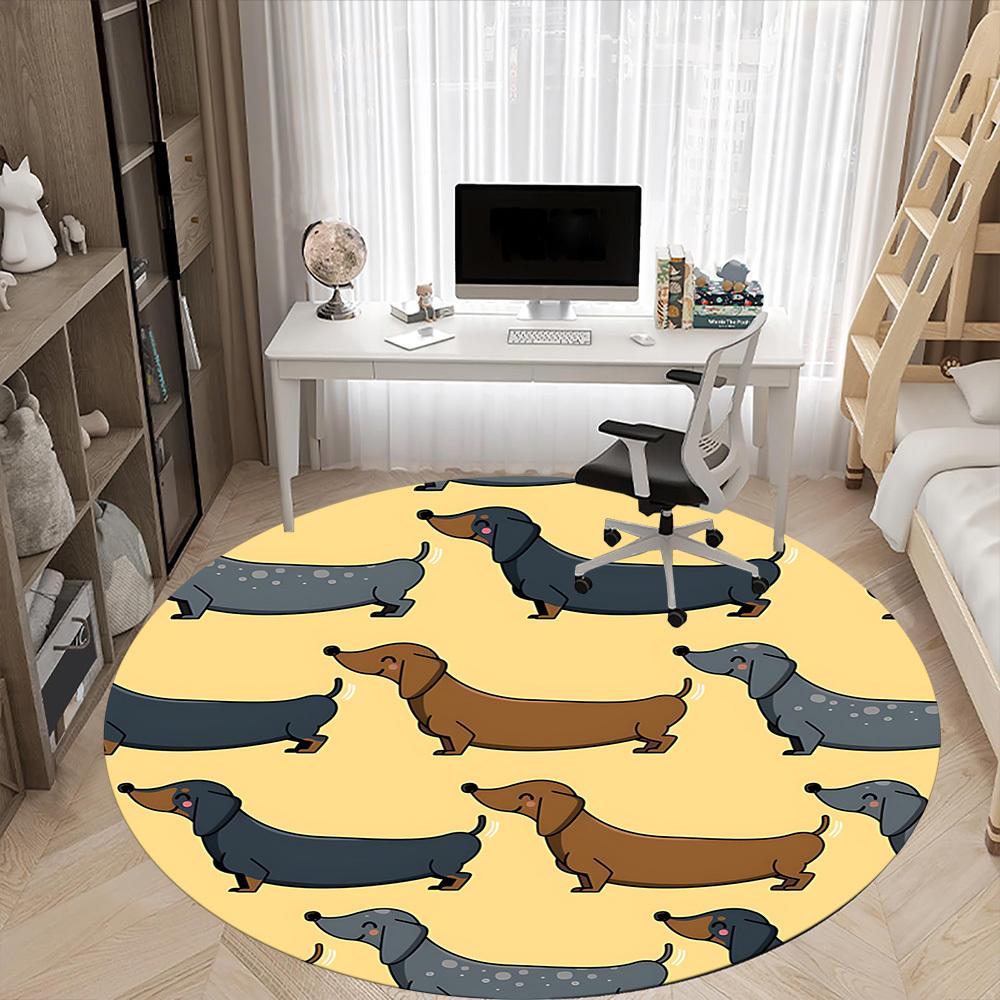 1pc Dachshund Pattern Chair Carpet for Office, Non-slip, Soft and Durable Office Rug, Perfect for Office yy260131032