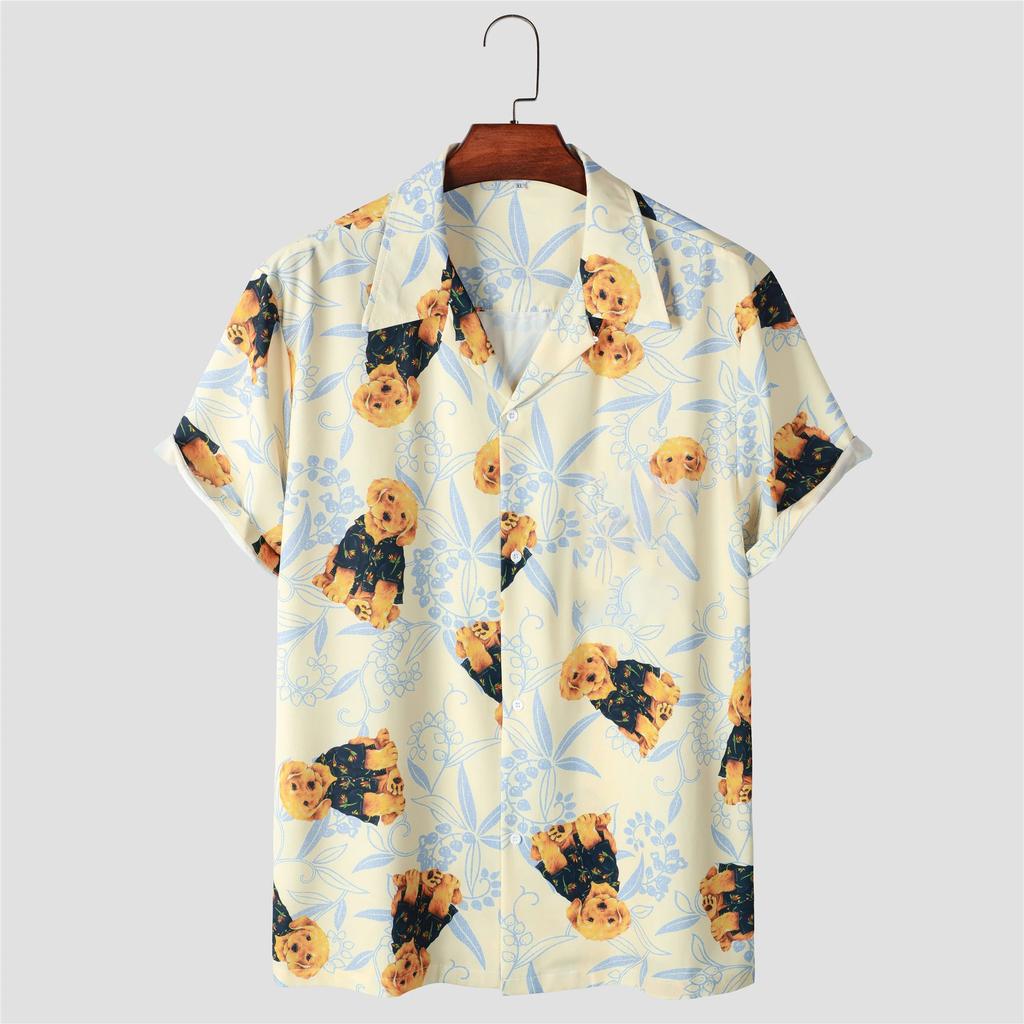 Funny Pattern 3D Print Men Shirt Man/Women Casual Fashion Short Sleeves Shirts Button Lapel Streetwear Oversized Unisex Clothing
