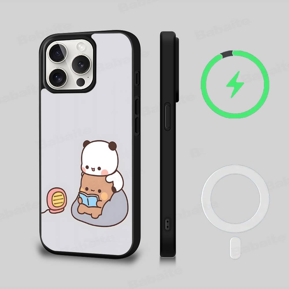 BUBU DUDU Мультяшный Матовый Магнитный Чехол Для Телефона Для IPhone 16 17 15 14 13 12 11 Для Magsafe Беспроводной Зарядки