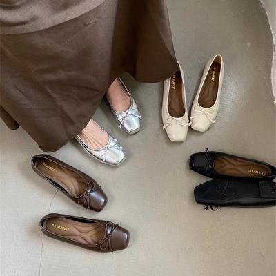 Вечерний ветер женские туфли на плоской подошве красивые и не утомляют ноги Весна и Осень Французские ретро мягкие подошвы неглубокий вырез одинарная туфля