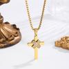 Stone Cross Necklace Fashion Light Luxury Necklace Jewelry Premium Jewelry Full Diamond Men's Necklace