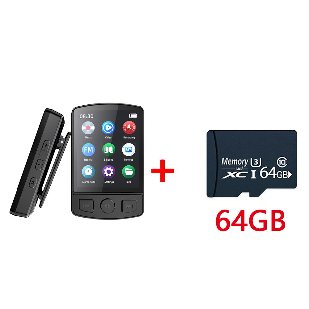 A7 Bluetooth 5.2 MP3-плеер с клипсой для крепления, спортивный музыкальный Walkman с записью экрана, поддержка FM, записи, электронных книг, будильника