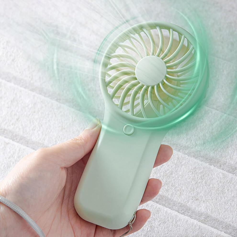 Handheld Fan with Powerful Airflow - Battery Operated Pocket-Sized Travel Cooling Hand Fan in Green for Outdoor and Office Use