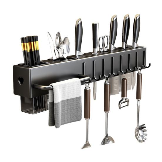 Настенная стойка для хранения режущих инструментов из углеродистой стали, держатель для режущих инструментов с ложкой для палочек для еды