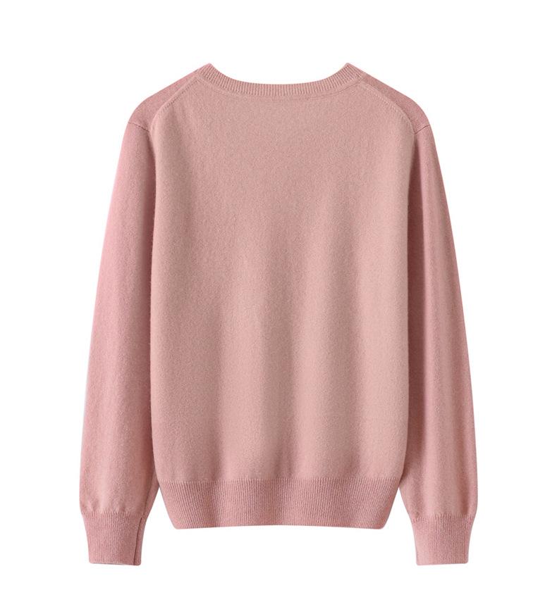 Soft, Skin-Friendly 100% Cashmere Knit Round Neck Cardigan, Single-Breasted Jacquard Commuter Top