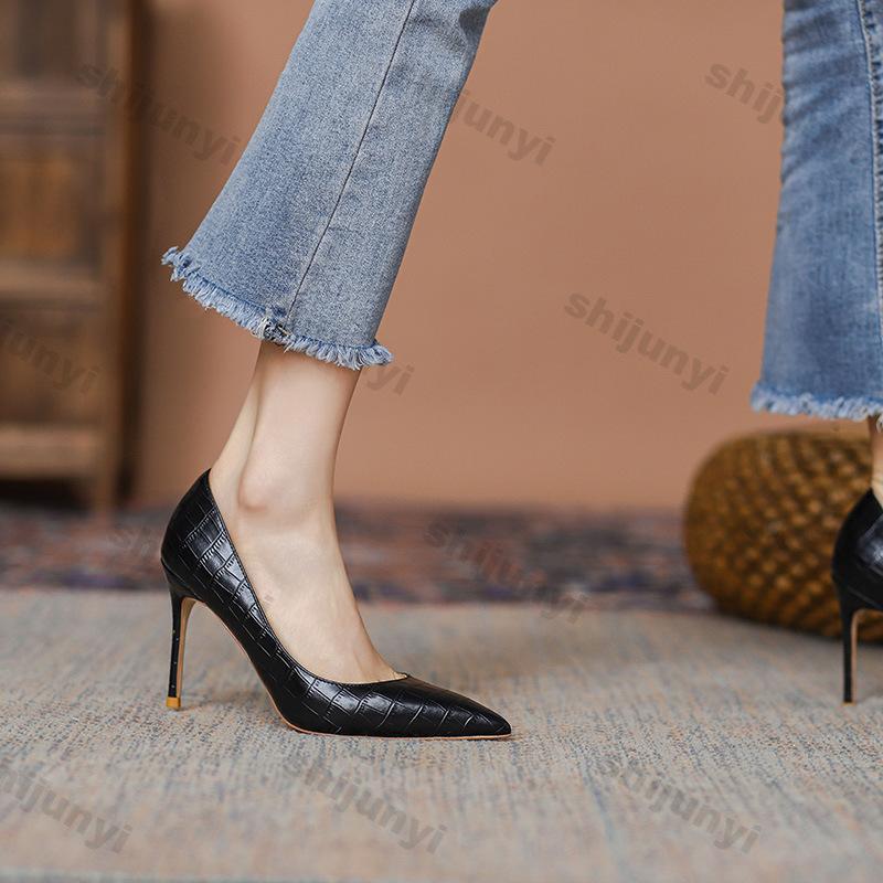 Fashion Fashion Stiletto Heel Pumps for Women Spring New Comfort Sexy Pointed Solid Color Shoes Ladies Design High Heels Single Shoes