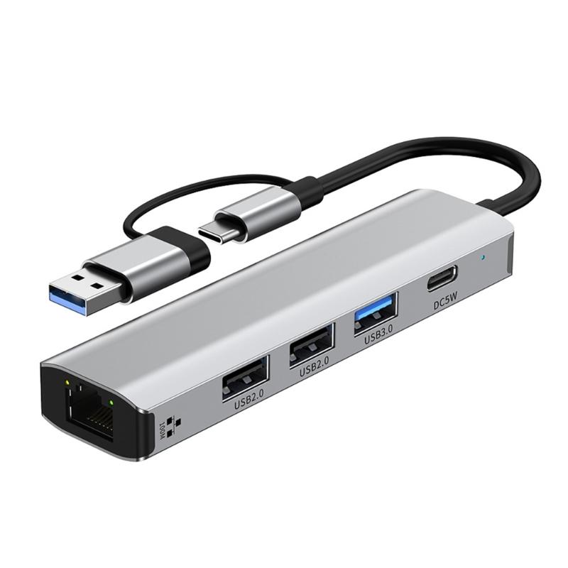 USB Type C to RJ45 100mbps/1000mbps Ethernet Networking Adapter USB3.0 USB2.0 Data Transfer Hub for Laptop Accessories