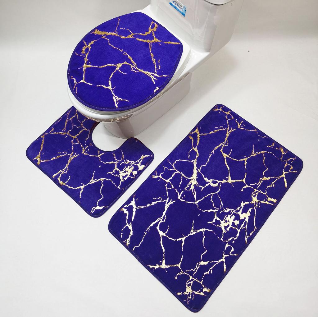 10 цветов, нескользящий, 3 шт./компл., коврик для унитаза, быстросохнущий полиэстер, мрамор, крышка для унитаза, коврик для ванной комнаты