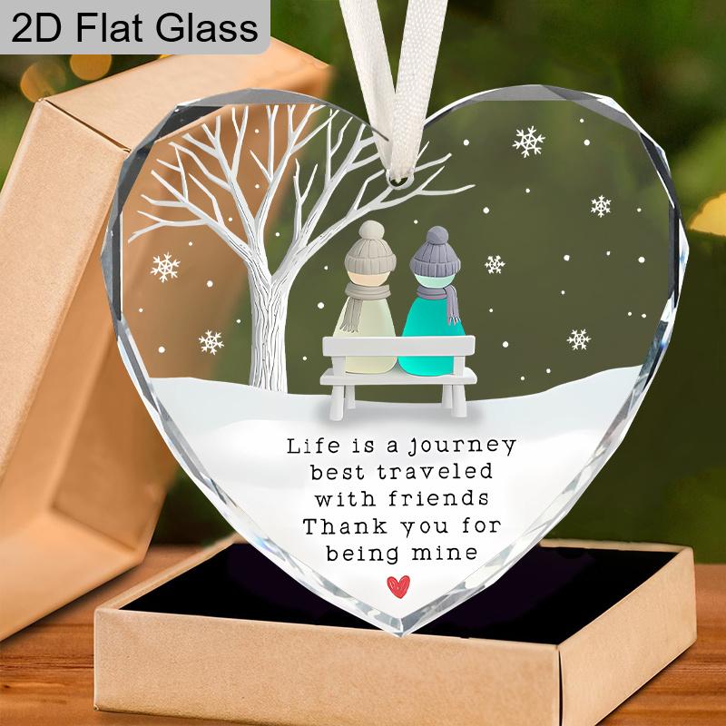 Стеклянное украшение-сувенир дружбы, Идеальный подарок для друзей, Сувенир благодарности, Декор для дома, Подарок для выражения признательности за дружбу, Рождественский подарок
