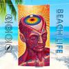 Towel Textile Bathrobe Beach Grey Quick-Drying Alex Lightweight Portable Camping Trippy Swim Pool Psychedelic Travel
