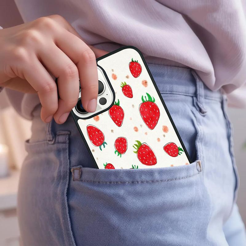 Чехол для телефона Розовые Вишни Вишня Клубника Для iPhone 17 Air 15 16e 14 13 Pro Max Coque 12 11 Pro Max PLUS