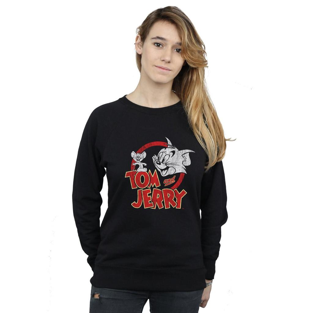 Tom And Jerry Womens/Ladies Distressed Logo Sweatshirt