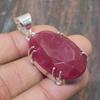 Unique Lab Created Red Ruby Gemstone Handmade 925 Sterling Silver Jewelry Pendant