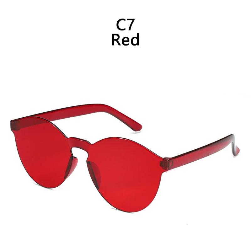 Oval Shape Sunglasses Women Rimless Frame Tint Clear Lens Colorful Sun Glasses Female Red Pink Yellow Shades Travel