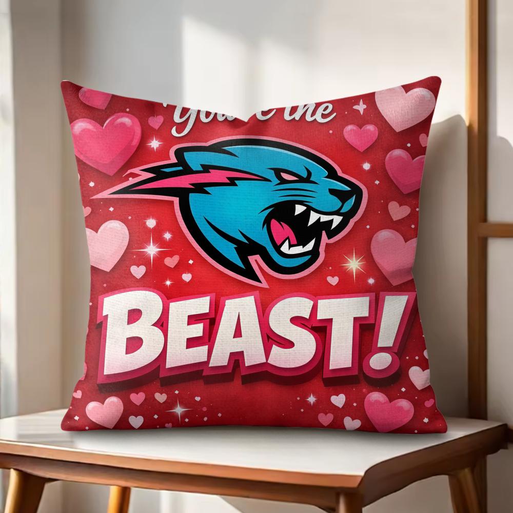 Забавная наволочка Mr-B-Cute B-Beasts из натурального льна, органической ткани, с двусторонней печатью, для диванной подушки, декор для дома