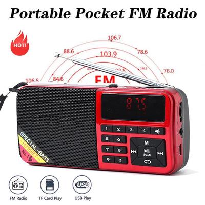 FM-радио цифровой MP3 музыкальный плеер портативный мини-динамик со светодиодным фонариком карманное радио для использования на открытом воздухе