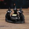 Black Cat Tealight Candle Holder Votive Stand Resin Ornament Hotel Candlelight Halloween