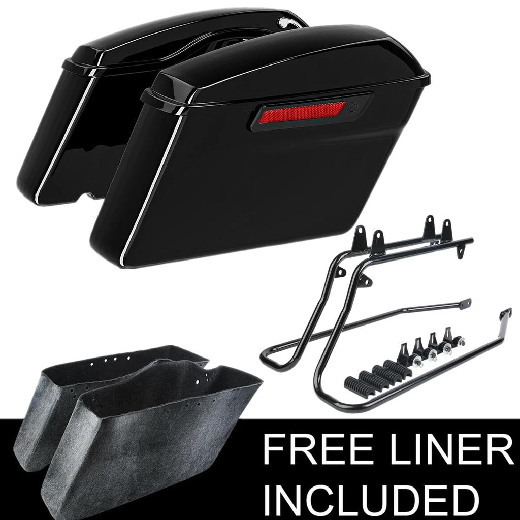 Motorcycle Hard Saddlebags Saddle Bags Conversion Brackets For Harley Softail Fatboy FLST 1984-2017