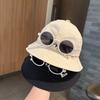 Летняя хлопковая панама для детей со съемными солнцезащитными очками, защита от солнца для игр на свежем воздухе