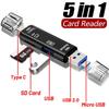 Новый многофункциональный кардридер 5-в-1 USB 2.0 Type C USB Micro USB SD TF для Android Компьютер Док-станция Адаптер Type C OTG