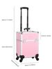 TravelRolling Makeup Train Case Large Capacity Cosmetic Trolley, Aluminum Professional Travel Case with Key