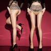 Sexy Leopard Print Lace Waist Pantyhose Ultra-thin Transparent Glossy Silky Seamless Stocking Tights