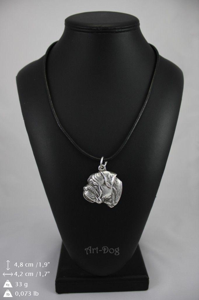 Bullmastiff - Dog necklace in gift box, silver-plated locket for dog fan, striking pendant by Art-Dog brand
