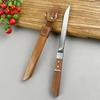 Wood Sheath Knife Hand Polished Outdoor Household Cut Fruit Knives Slicing Knife Sharp Butcher Knife Kitchen Cutter