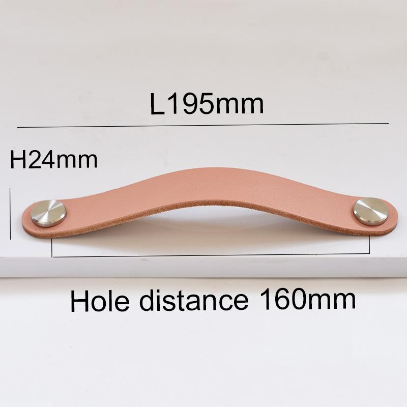 Nordic style Kitchen Furniture Handles Cabinet Pulls Closet Cupboard Wardrobe Door Knobs Thickening Leather Drawer Handle Silver