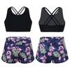 Girls Swimsuit 2PCS Set Racer Back Top with Short Dance Sport Outfits Gymnastics Swimming Clothes