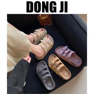 2025 лето новые ретро тапочки на платформе женские модные универсальные односложные сандалии для пляжа Boken для отдыха