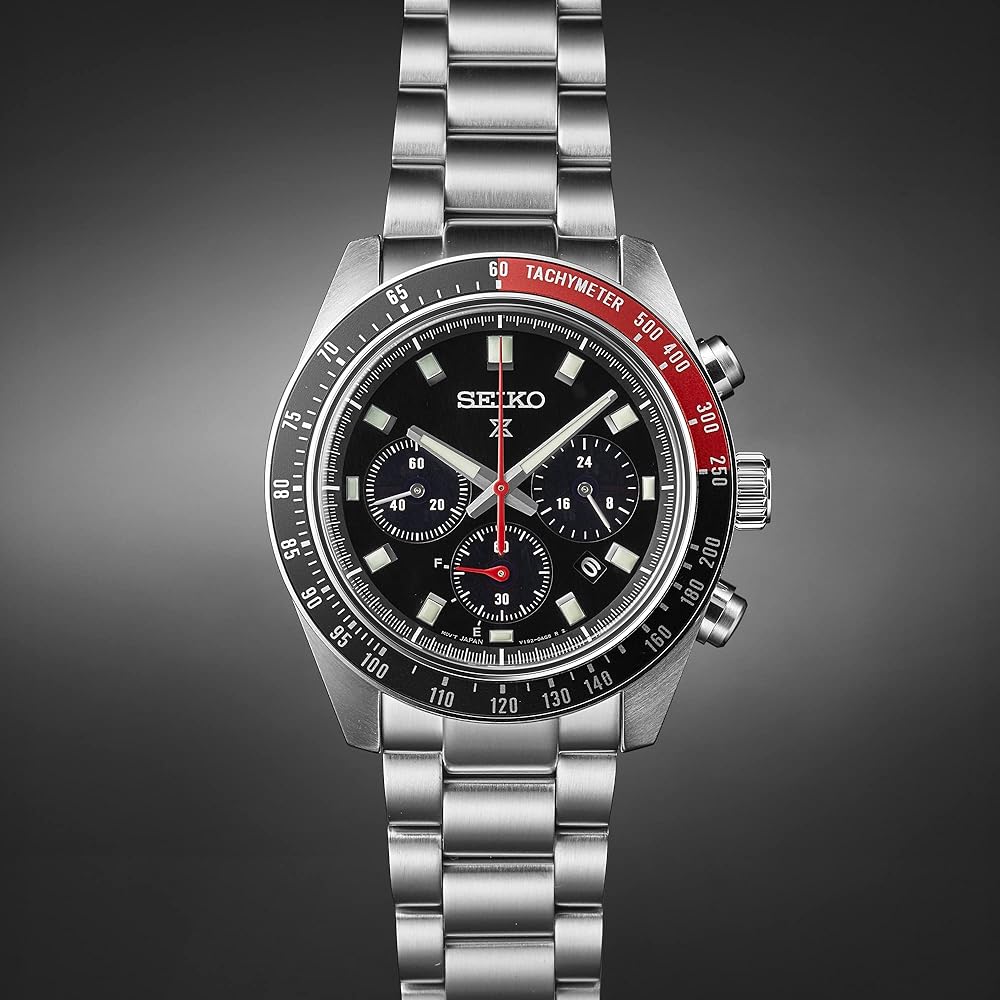 Мужские солнечные часы-хронограф Seiko Prospex SBDL099 Черный циферблат Нержавеющая сталь Тахиметрическая шкала Календарь даты