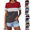 Модный и сексуальный женский пуловер с цветными блоками, топ, повседневная свободная футболка с круглым вырезом