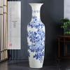 Сине-белая керамическая напольная ваза, ручная роспись, 1,4 м