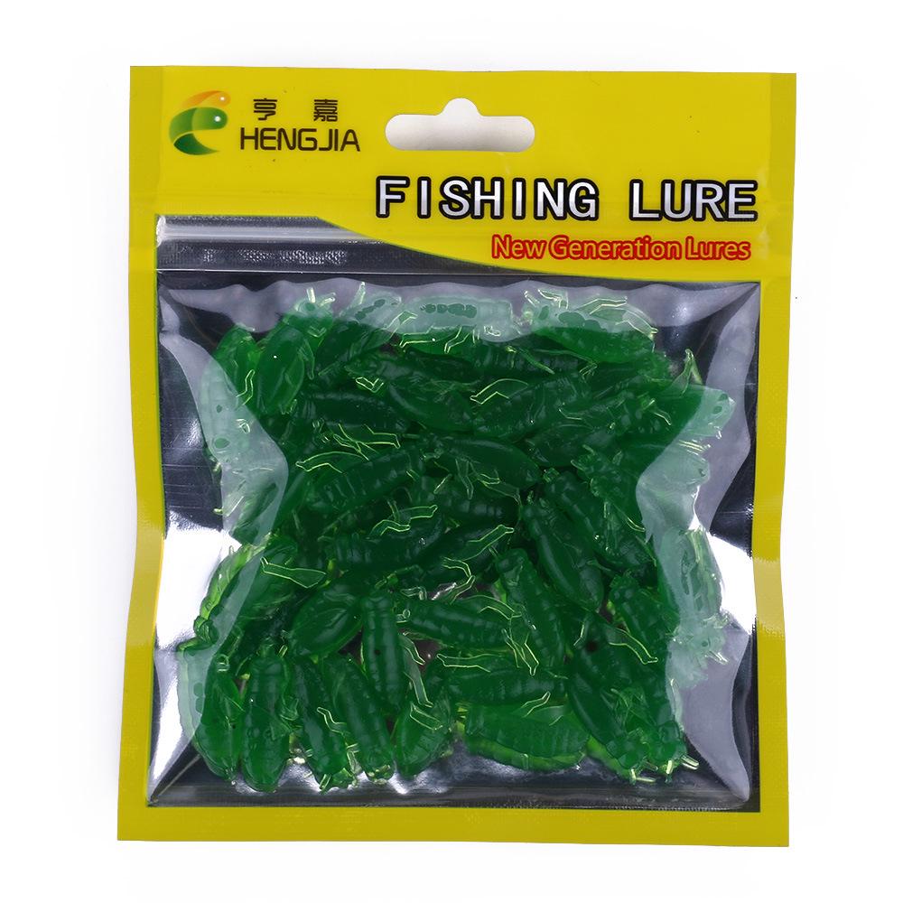 50 шт./лот, приманки для рыбалки в крикет, искусственные мягкие наживки для насекомых, кузнечик, воблеры, силиконовая приманка
